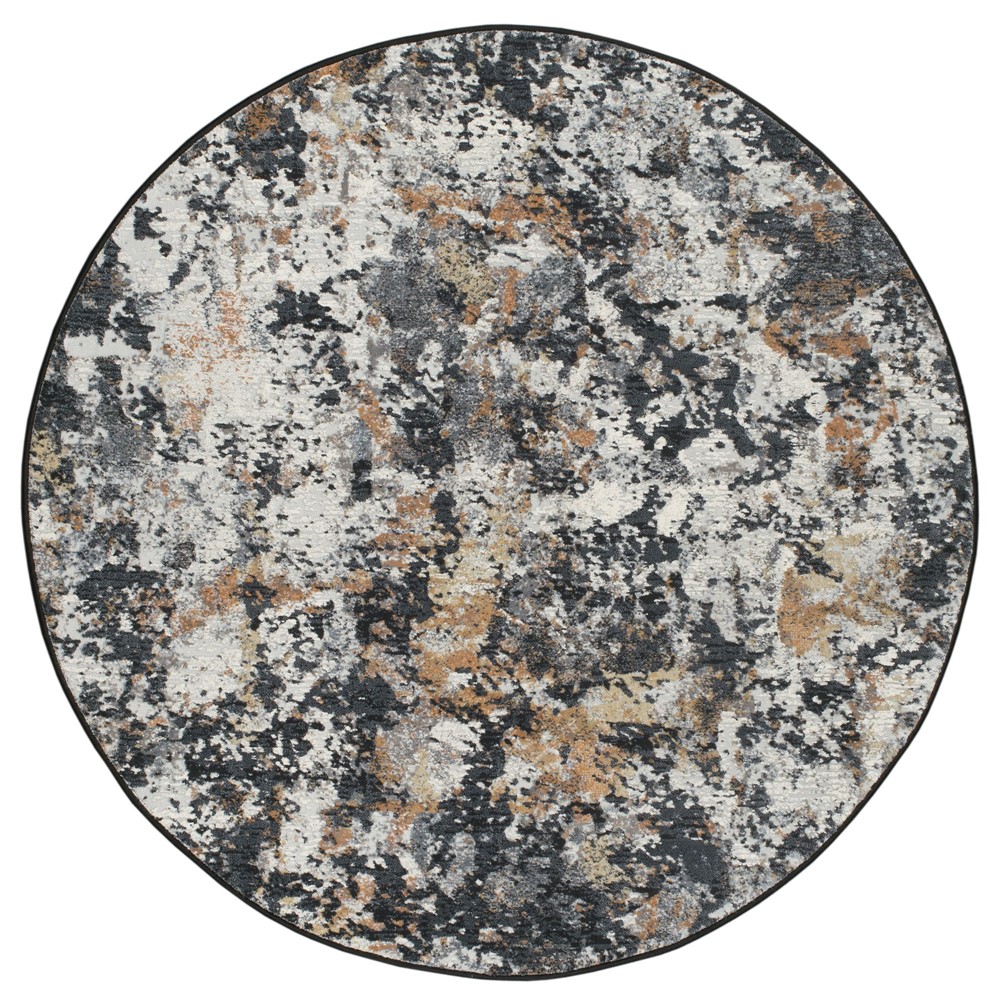 Canyon Abstract Modern Circle Rugs 52023 3616 in Grey